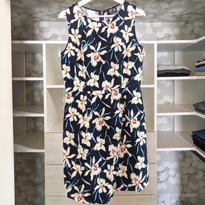 Black Shift Dress with Tropical Print – Women's Resort Wear - Size 6